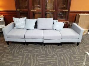 lot 701 image: INCOMPLETE COUCH WOULD BE GREAT TO USE FOR KIDS GAME ROOM PILLOWS INCLUDED