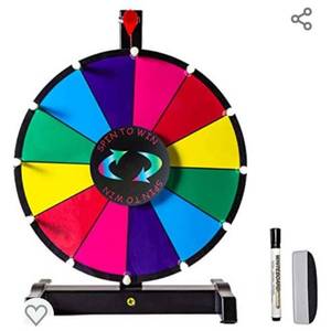 lot 709 image: Hooomyai 12 Tabletop Spinning Prize Wheel 12 Slots with Durable Plastic Base, Dry Erase Markers and Eraser with 2 Pointers for Fortune Spin Game in Party Pub Trade Show Carnival