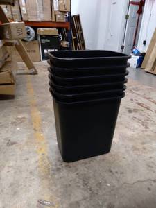lot 2404 image: Waste Basket, Black 6 pack