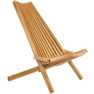 lot 2406 image: CleverMade Tamarack Folding Wooden Outdoor Chair - Foldable Low Profile Acacia Wood Lounge Chair for the Patio, Porch, Deck, Lawn, Garden or Home Furniture - No Assembly Required