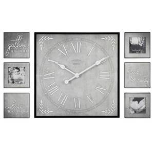 lot 2429 image: Farmhouse Frame Gallery Set Wall Clock Gray - FirsTime
