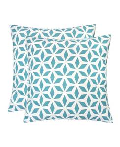 lot 5659 image: Outdoor Pillow, Aqua Crystal Grid