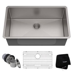 lot 6419 image: KRAUS Standart PRO 30-inch 16 Gauge Undermount Single Bowl Stainless Steel Kitchen Sink