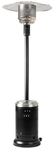 lot 6421 image: Amazon Basics 46,000 BTU Outdoor Propane Patio Heater with Wheels, Commercial & Residential - Black  Stainless