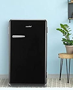lot 6422 image: Comfee Solo Series 3.3 Cu. Ft Retro Refrigerator Sleek Look HIPS Interior, Energy Saving, Adjustable Legs, Temperature Thermostat, Removable Shelf, Perfect for Home  Bedroom  Garage Black