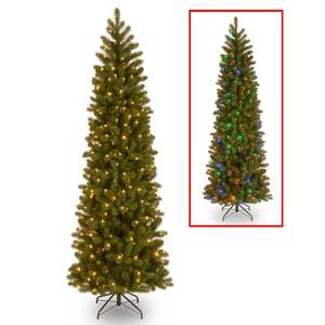 lot 6425 image: National Tree 6 .5 Feel Real Downswept Douglas Fir Pencil Slim Tree with 300 Dual Color Led LIghts