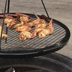 lot 6431 image: Sunnydaze X-Marks Fire Pit Cooking Grate - Outdoor Round Campfire BBQ Rack - Campfire Cooking Grill - Portable Outside Camping Cookware - Heavy-Duty Steel Construction - 30-Inch