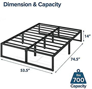 lot 6440 image: Zinus Lorelai 14 Inch Metal Platform Bed Frame  Steel Slat Support  No Box Spring Needed - Full