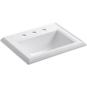 lot 6477 image: KOHLER Memoirs White Drop-In Rectangular Bathroom Sink with Overflow