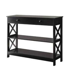 lot 6484 image: Convenience Concepts Oxford 1-Drawer Console Table, Black