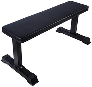lot 6516 image: Amazon Basics Flat Weight Workout Exercise Bench, Black