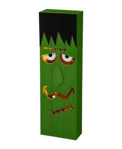 lot 6524 image: Glitzhome 30 H Lighted Wooden Frankenstein Porch Decor