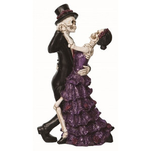 lot 6529 image: Transpac Resin Black Halloween Dancing Skeleton Figurine