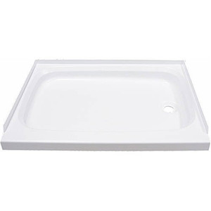 lot 6556 image: Lippert 210369 24 x 32 White Shower Pan with Left Drain for Bath