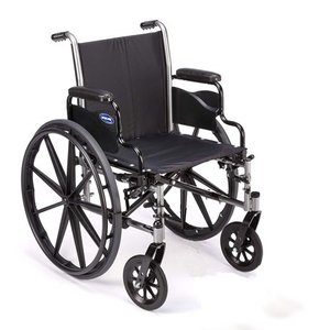 lot 6557 image: Invacare Tracer SX5 Wheelchair for Adults  Everyday Folding  20 Inch Seat  Desk Arms