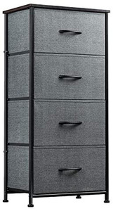 lot 6562 image: WLIVE Dresser with 4 Drawers, Storage Tower, Organizer Unit, Fabric Dresser for Bedroom, Hallway, Entryway, Closets, Sturdy Steel Frame, Wood Top, Easy Pull Handle