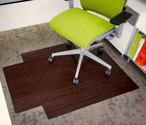 lot 6575 image: Anji Mountain Bamboo 36 x 48 Chair Mat for Carpet and Hard Floor, Rectangular with Lip, Cherry
