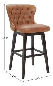 lot 7520 image: Amazon Brand �� Stone & Beam Morgan Faux Leather Memory-Swivel Barstool, 42.1H, Brown