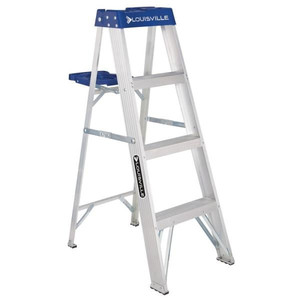 lot 7521 image: LOUISVILLE LADDER 4-FOOT ALUMINUM STEP LADDER, TYPE I, 250-POUND LOAD CAPACITY, AS2104