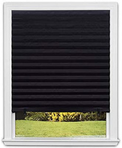 lot 7546 image: Redi Shade Inc 1817205 Blackout Pleated Paper Shade, 48 in x 72 in, 6 pack, Black
