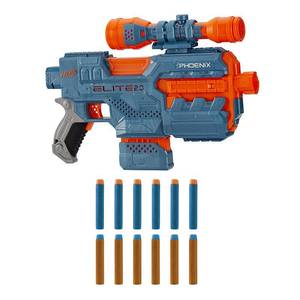 lot 7572 image: Nerf Elite 2.0 Star Phoenix CS-6, Includes 12 Official Nerf Darts, Ages 8
