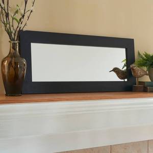 lot 7602 image: Household Essentials 8111-1 Rectangle Wall Mirror D�cor  29.5 x 12.6 x 0.75, Black Wood Grain