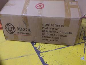 lot 5628 image: Mega Furnishing Storage Ottoman- brown