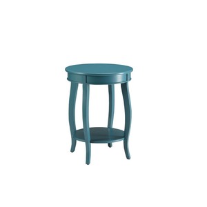 lot 3490 image: ACME Aberta Accent Wooden Teal Side Table, 18W & 24H