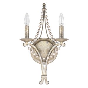 lot 3526 image: Adele Silver Quartz 2-light Wall Sconce - Silver Quartz- Retail$178.00