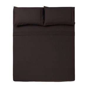 lot 3578 image: 3 PC TWIN SHEET SET MICROFIBER SOLID CHOCOLATE -SERIES 1400-
