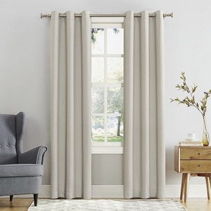 lot 3651 image: Sun Zero Hayden Grommet Blackout Single Curtain Panel, Pearl (Set Of 2)