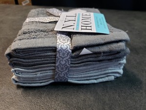 lot 3674 image: NYL Home 6 Pack Ombre Washcloth Set 12x12