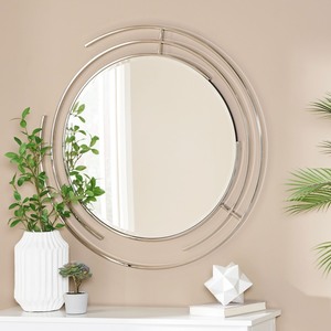 lot 3531 image: Renfroe Modern Circular Wall Mirror by Christopher Knight Home - 35.40 H x 35.40 W x 0.78 D- Retail$195.99