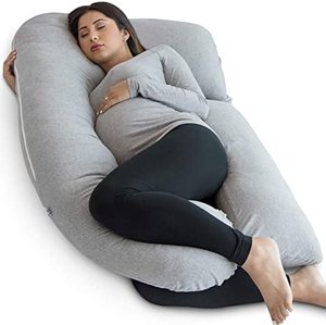 lot 3561 image: Pharmedoc U Shaped Full Body Pillow, Light Gray