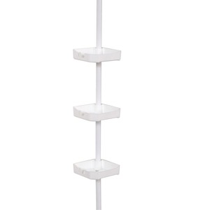lot 3579 image: Zenna Home Corner Shower 3 Tier Shelf, White