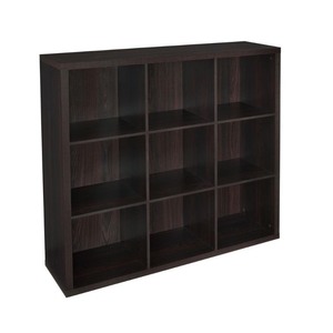 lot 3599 image: ClosetMaid 9 Cube Organizer Black Walnut