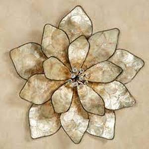 lot 3607 image: Touch Of Class Eloquence Bloom Capiz Shell Flower Wall Art