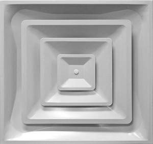 lot 3623 image: Accord Ventilation Products T-Bar 3 Cone Diffuser, 23.75x23.75 Inches, White