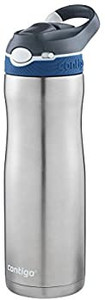 lot 7392 image: Contigo Autospout Straw Ashland Chill Vacuum-Insulated Stainless Steel Water Bottle, 20 oz., Monaco