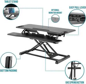 lot 20463 image: Sit-Stand Desktop Workstation- Black