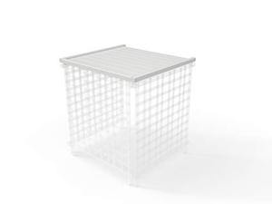 lot 22702 image: Enclo Privacy Screens ZP19054 Liberty Lattice Vinyl Privacy Screen Enclosure Solid Topper Cover Outdoor Garbage or AC Units Rooftop Accessory, White