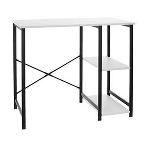lot 27485 image: Amazon Basics Classic Home Office Computer Desk With Shelves - 29.5 x 19.6 x 35.5 Inches, White