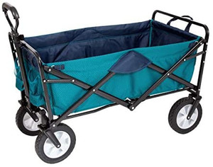 lot 27490 image: MacSports Heavy Duty Collapsible Wagon Cart Portable Lightweight Folding Cart with All-Terrain Wheels - Wagon Collapsible Design for Gardens, Shopping, Sports, and More