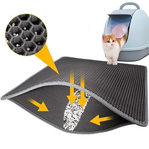 lot 27504 image: LeToo Cat Litter Mat Grey Trapping for Litter Box, No-Toxic & Large, Urine & Waterproof, Honeycomb Double Layer Anti Tracking Kitty Mats, No Phthalate, Washable Easy Clean (24 x 15, Grey)