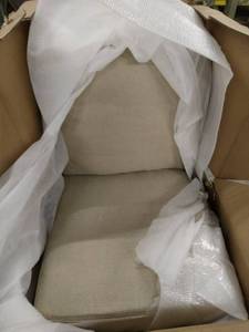 lot 30135 image: Stone and Beam Vivianne Modern Upholstered Armless Dining Chair w Casters