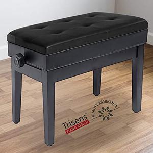 lot 34338 image: Adjustable Piano Bench Wooden Piano Stool with Music Storage & Height Adjustable- PU Leather and Solid Wood (red)