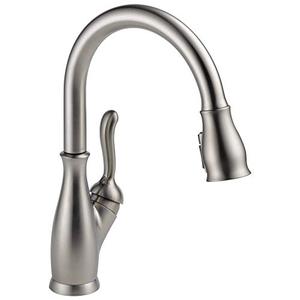 lot 34341 image: Delta Faucet Leland Brushed Nickel Kitchen Faucet, Kitchen Faucets with Pull Down Sprayer, Kitchen Sink Faucet, Faucet for Kitchen Sink, Magnetic Docking Spray Head, SpotShield Stainless 9178-SP-DST