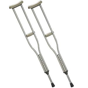 lot 34355 image: Days Standard Aluminum Crutches, Youth, Lightweight, Adjustable, Custom, & Comfortable Crutches, Helps Keep Weight Off Injured or Post-Operative Foot, Ankle, Knee, or Leg, Can be Used by All Ages