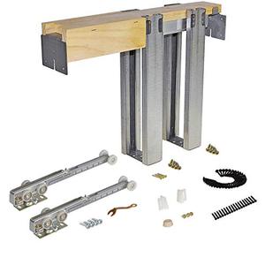 lot 34374 image: Johnson Hardware 1500 Soft Close Series Commercial Grade Pocket Door Frame for 2x4 Stud Wall (32 inch x 80 inch)