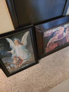 lot 1010 image: Framed art, largest being 27x33 and one is a puzzle